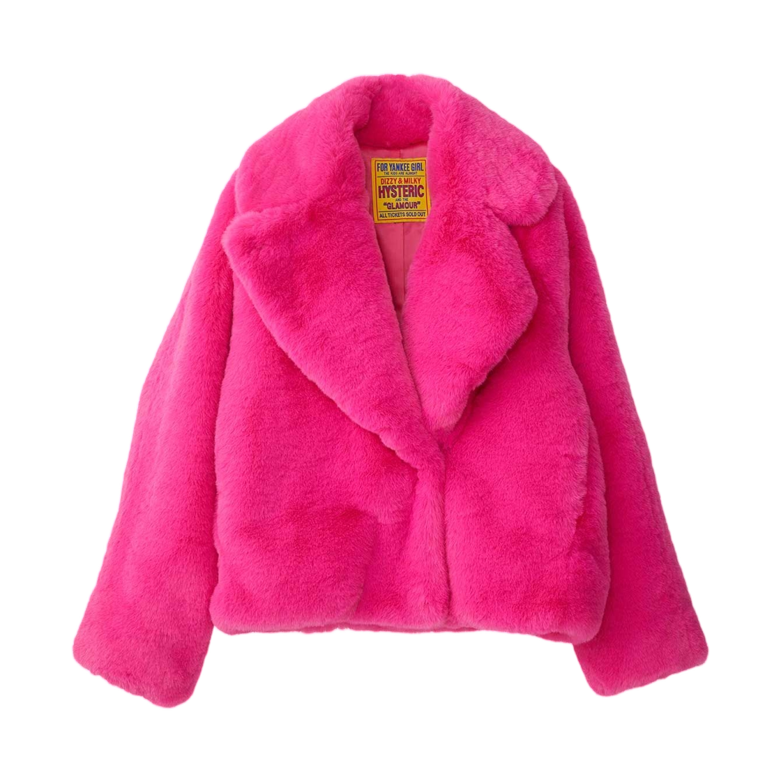 01253AB06 (W) Hysteric Glamour Fire Bear Embroidered Faux Fur Blouson Pink