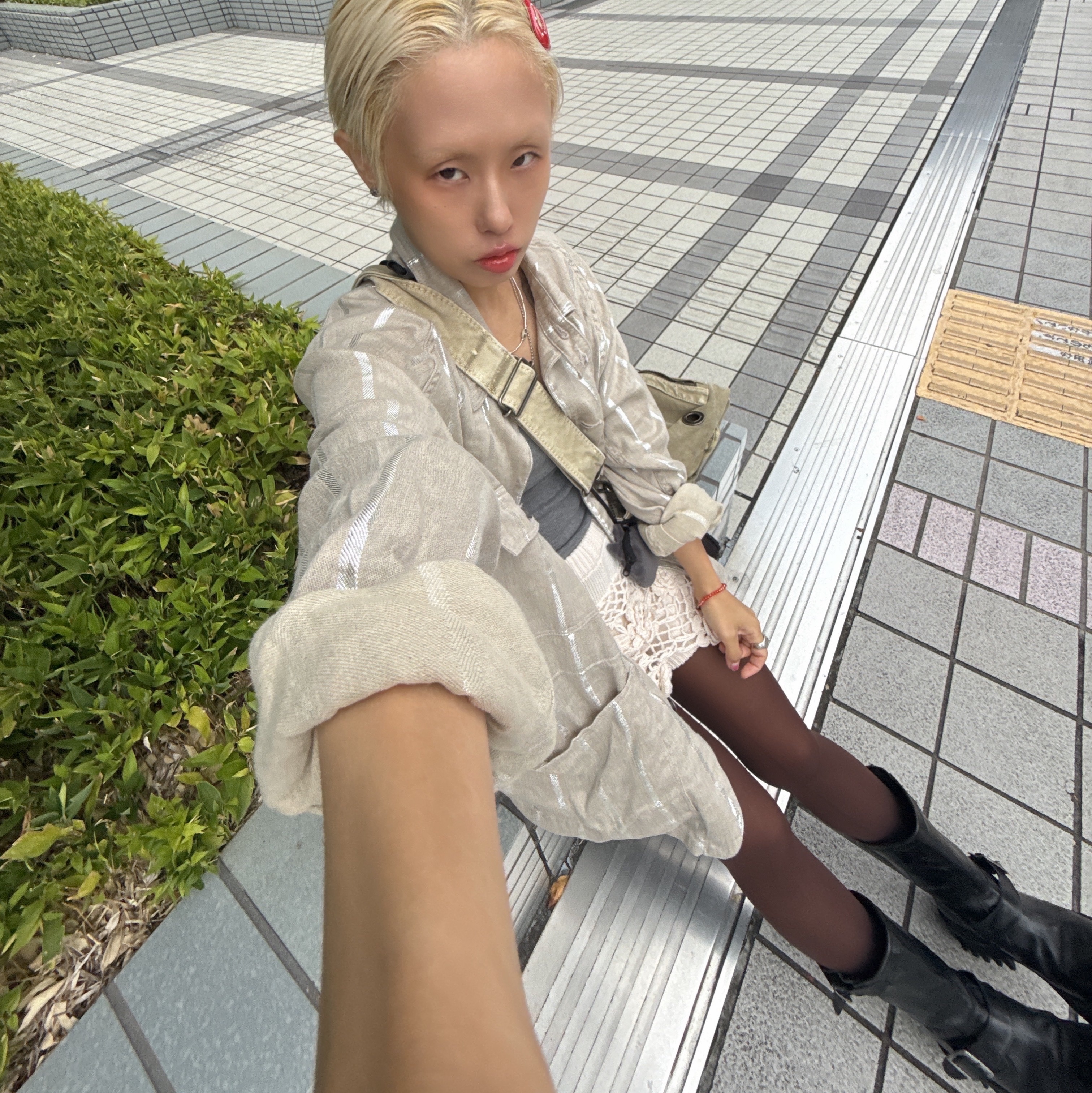 Kapital Linen Glitter Phillies Stripe Cactus Coverall Kinari 착용 스타일