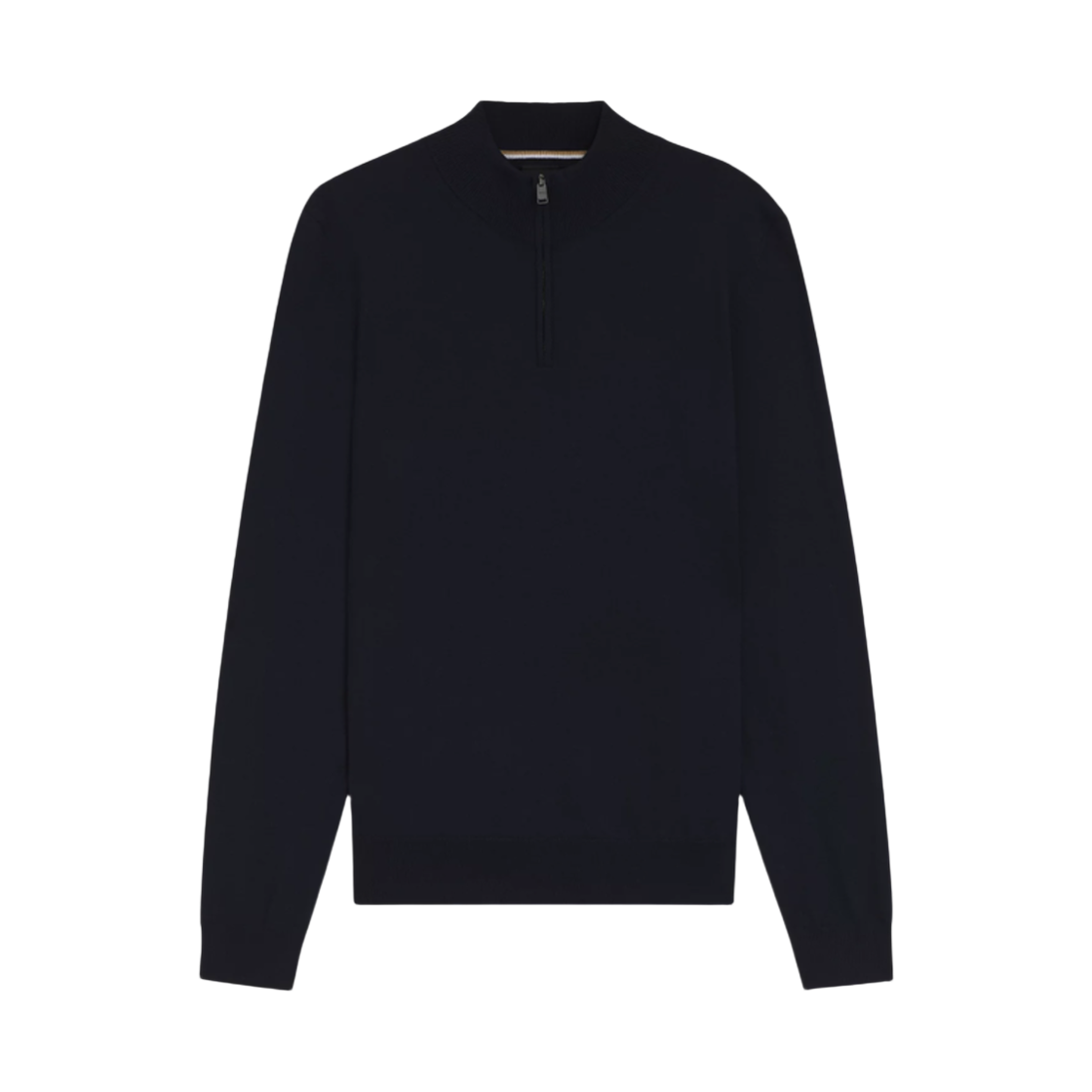 50528300-404 Hugo Boss Virgin Wool Zip Neck Sweater Dark Blue