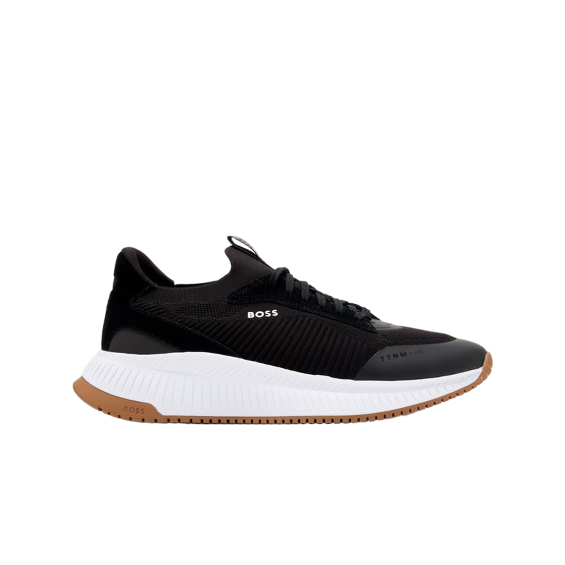 50523113-014 Hugo Boss Knitted Uppers TTNM EVO Trainers Dark Grey