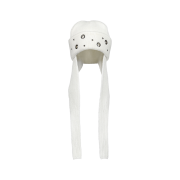 DAUSPICE Eyelet Stud Earflap Beanie White
