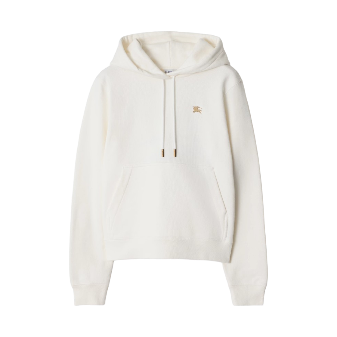 8110965 (W) Burberry Cross Stitch Equestrian Knight Logo Cotton Hoodie Chalk White