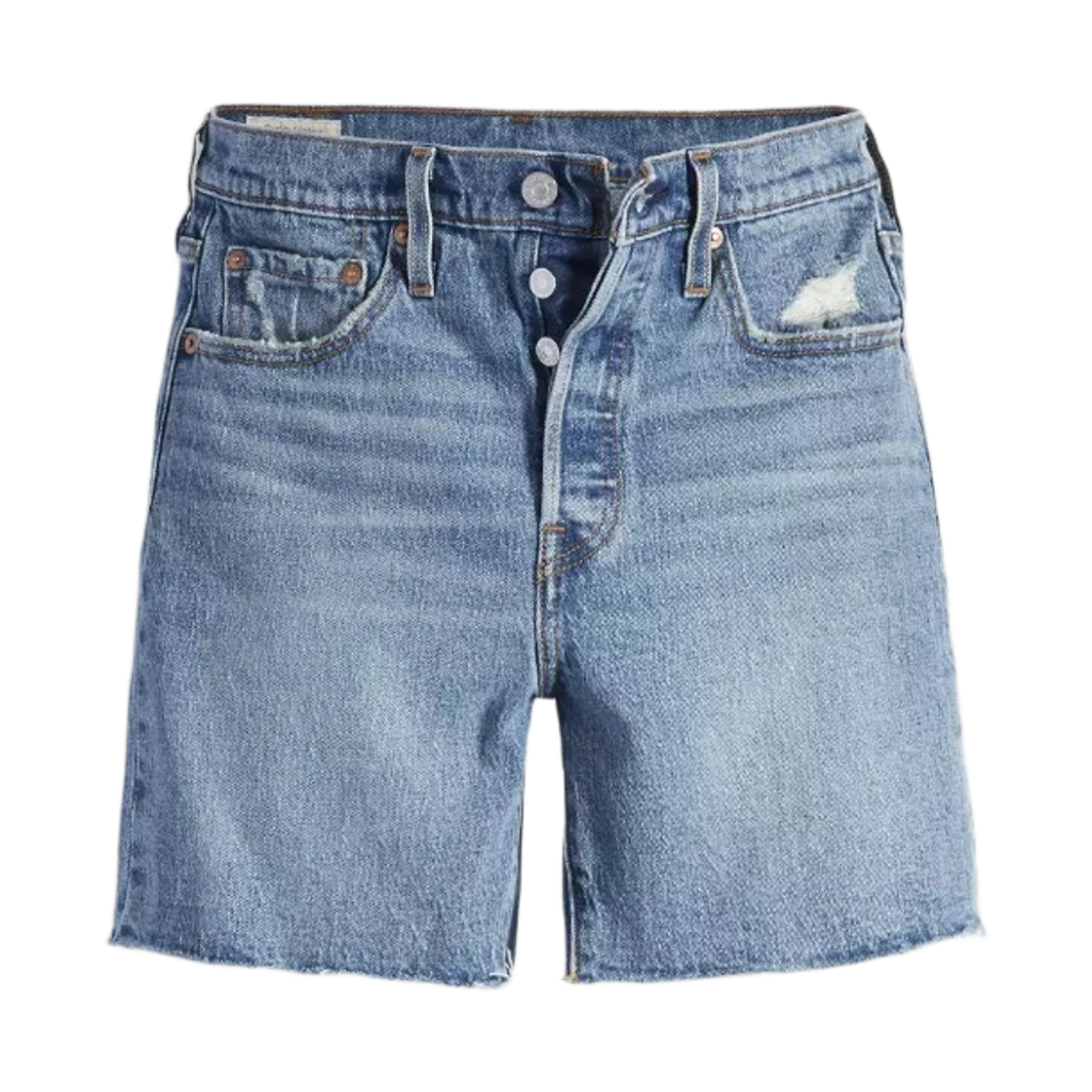 (W) 리바이스 501 미드 타이 쇼츠 미디움 워시((W) Levi's 501 Mid Thigh Shorts Medium Wash)