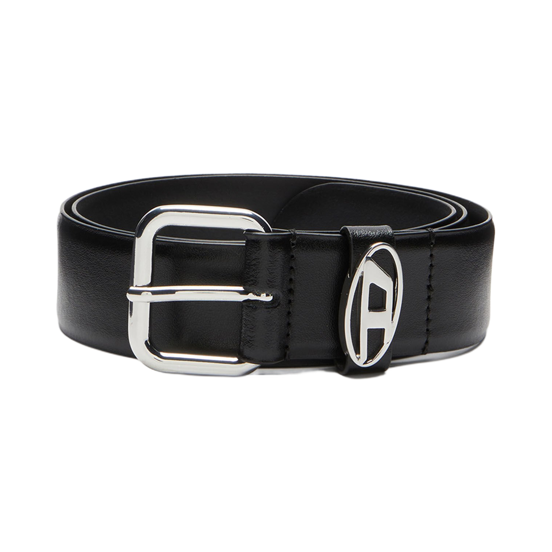 디젤 B-1DR 오발 D 루프 레더 벨트 블랙(Diesel B-1DR Oval D Loop Leather Belt Black) - 1