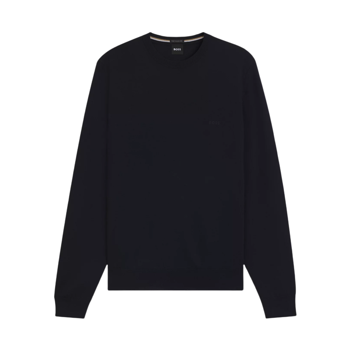 50476364-404 Hugo Boss Embroidered Logo Virgin Wool Regular Fit Sweater Dark Blue