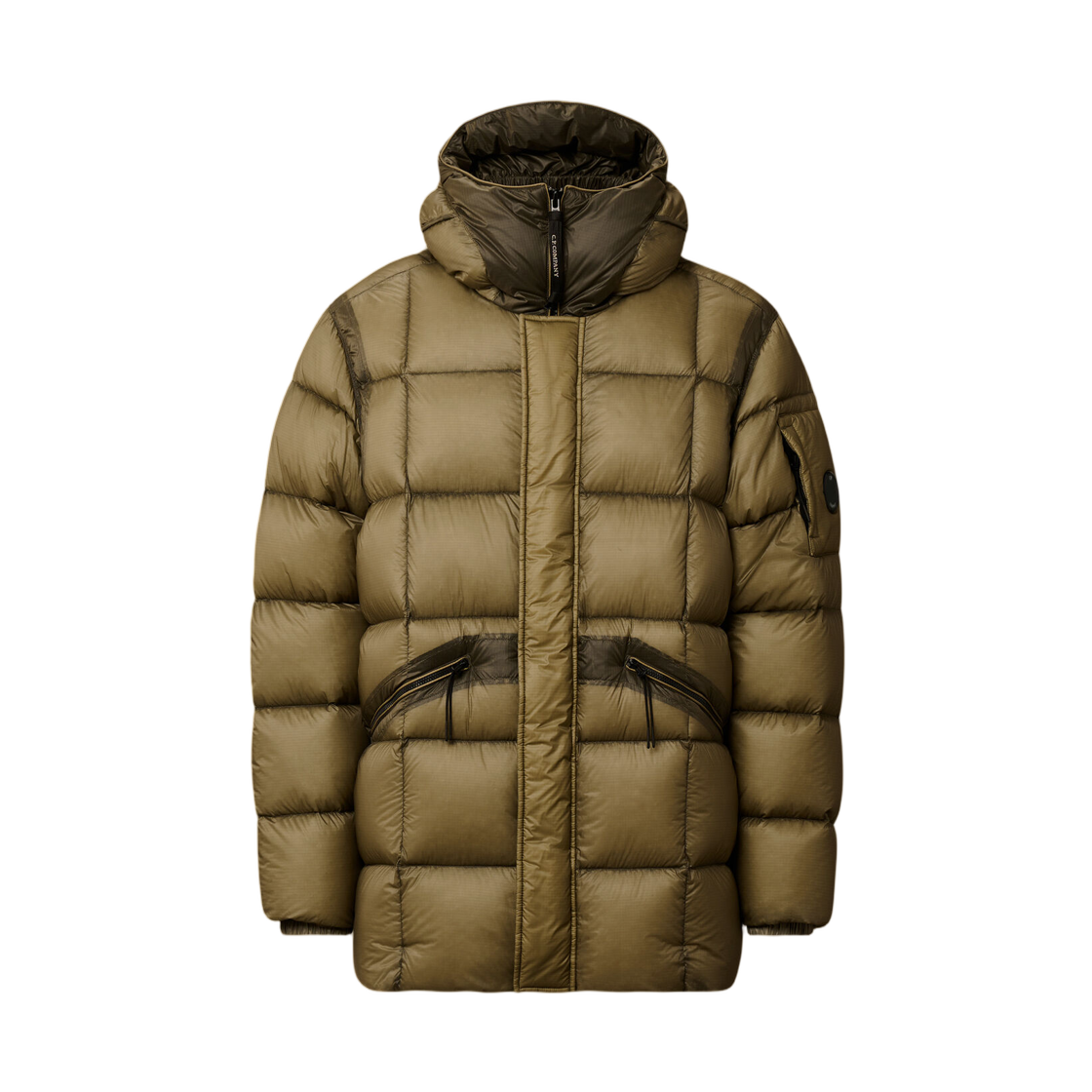 C.P. 컴퍼니 D.D. 쉘 롱 후드 다운 자켓 펀가이 그레이 - 25FW(C.P. Company D.D. Shell Long Hooded Down Jacket Fungi Grey - 25FW)