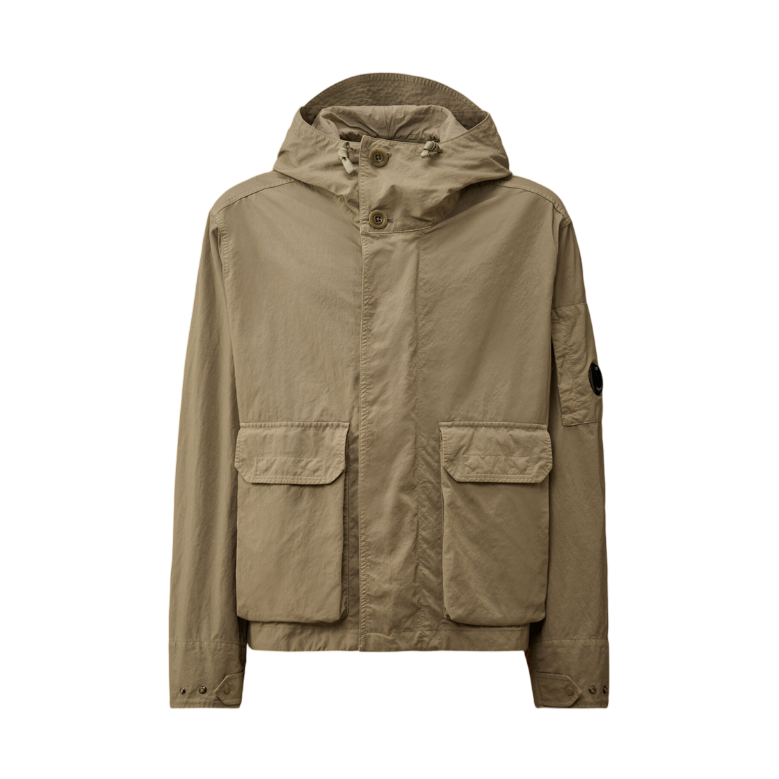 C.P. 컴퍼니 트윌 후드 쇼츠 자켓 펀가이 그레이 - 25FW(C.P. Company Twill Hooded Short Jacket Fungi Grey - 25FW) - 1
