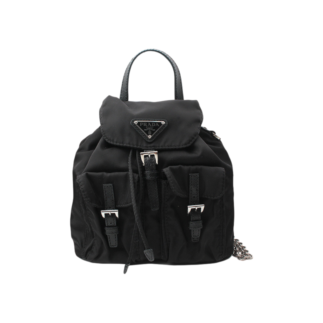 ITCM3J3QQ5GT Prada Black Tessuto Pocono Mini Backpack 1BH029