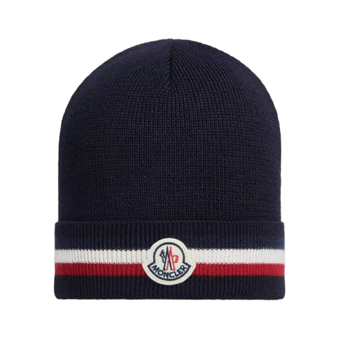 K2-091-3B00076-A9575-742 Moncler Tricolor Wool Beanie Navy Blue - 25FW