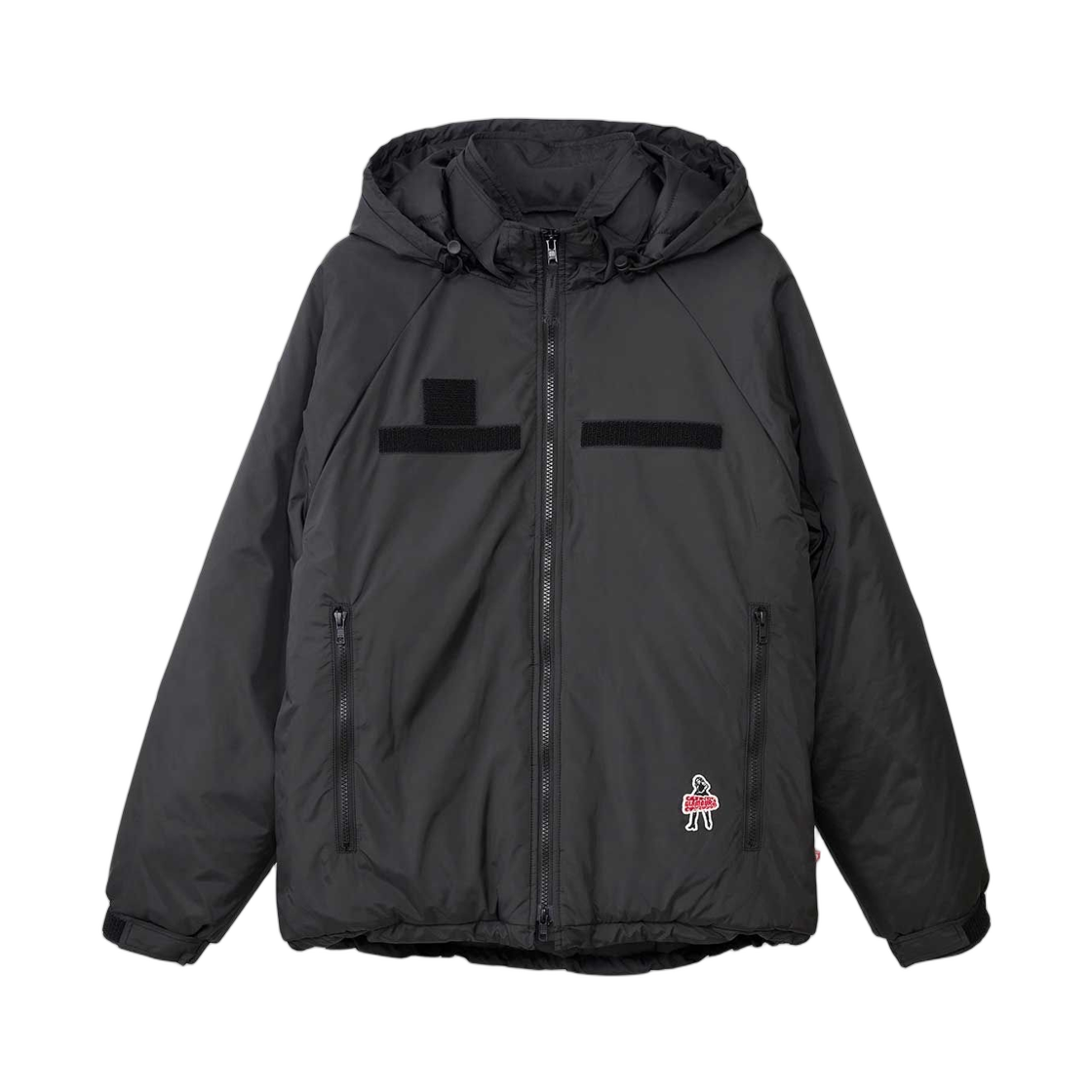 02253AB13 Hysteric Glamour Vixen Girl Patch Hooded Blouson Black