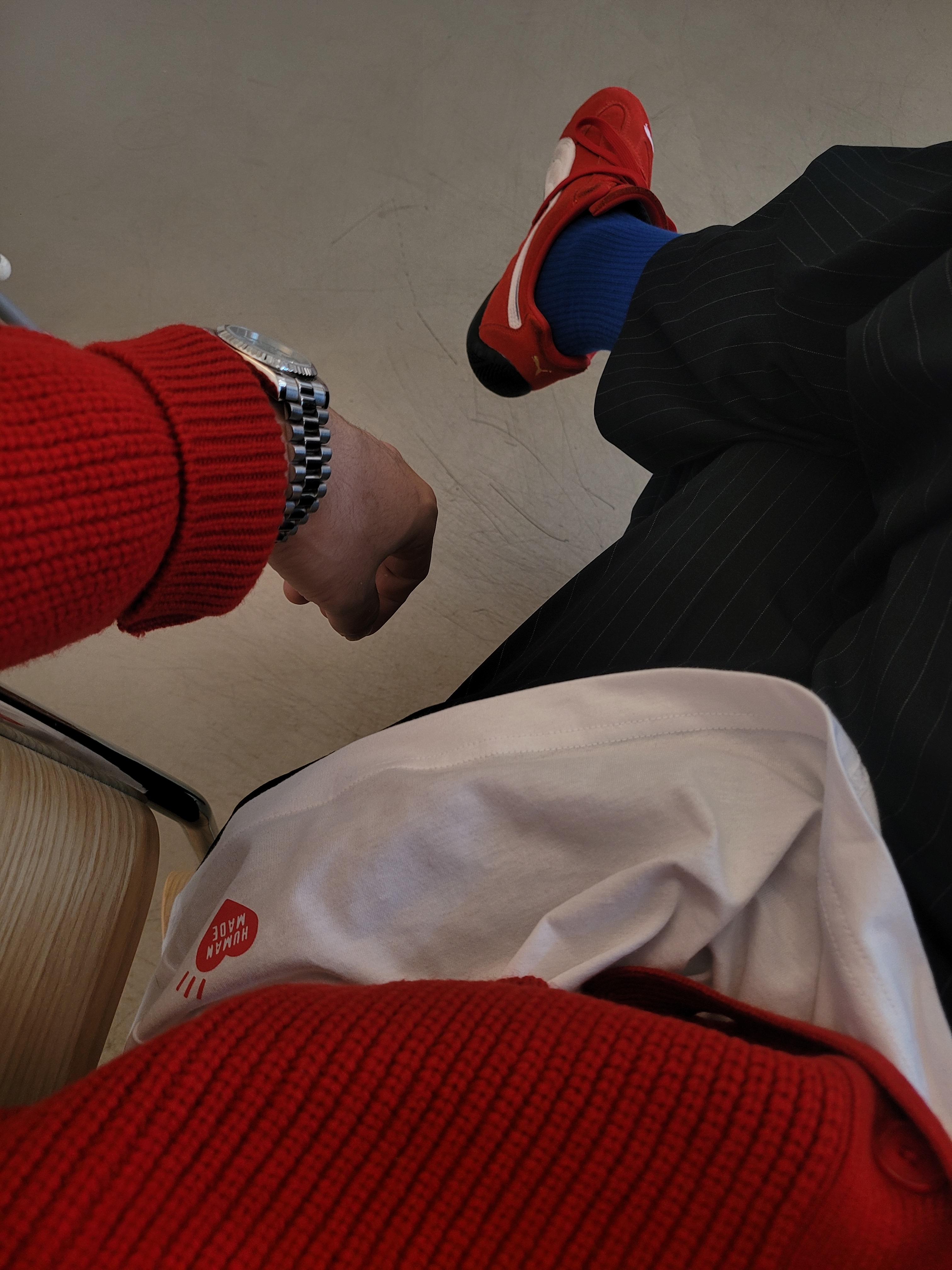Human Made T-Shirts White (3 Pack), Puma Speedcat OG Red White 착용 스타일