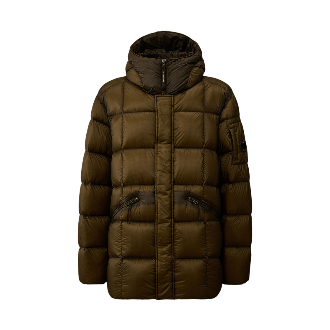 C.P. 컴퍼니 D.D. 쉘 롱 후드 다운 자켓 아이비 그린 - 25FW(C.P. Company D.D. Shell Long Hooded Down Jacket Ivy Green - 25FW) - 1