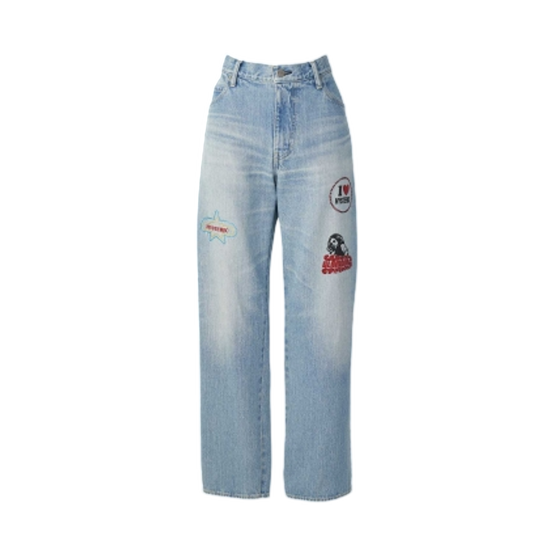 01253AP05 (W) Hysteric Glamour HYS Logo Straight Denim Pants Light Indigo Blue