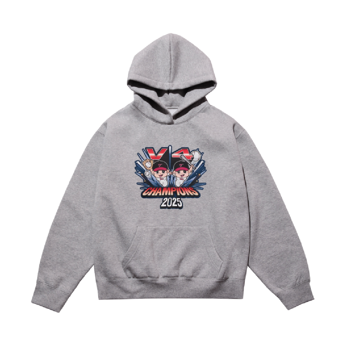 25BDLGCH03 BDNS x LG TWINS 2025 V4 Champions Hoodie Grey