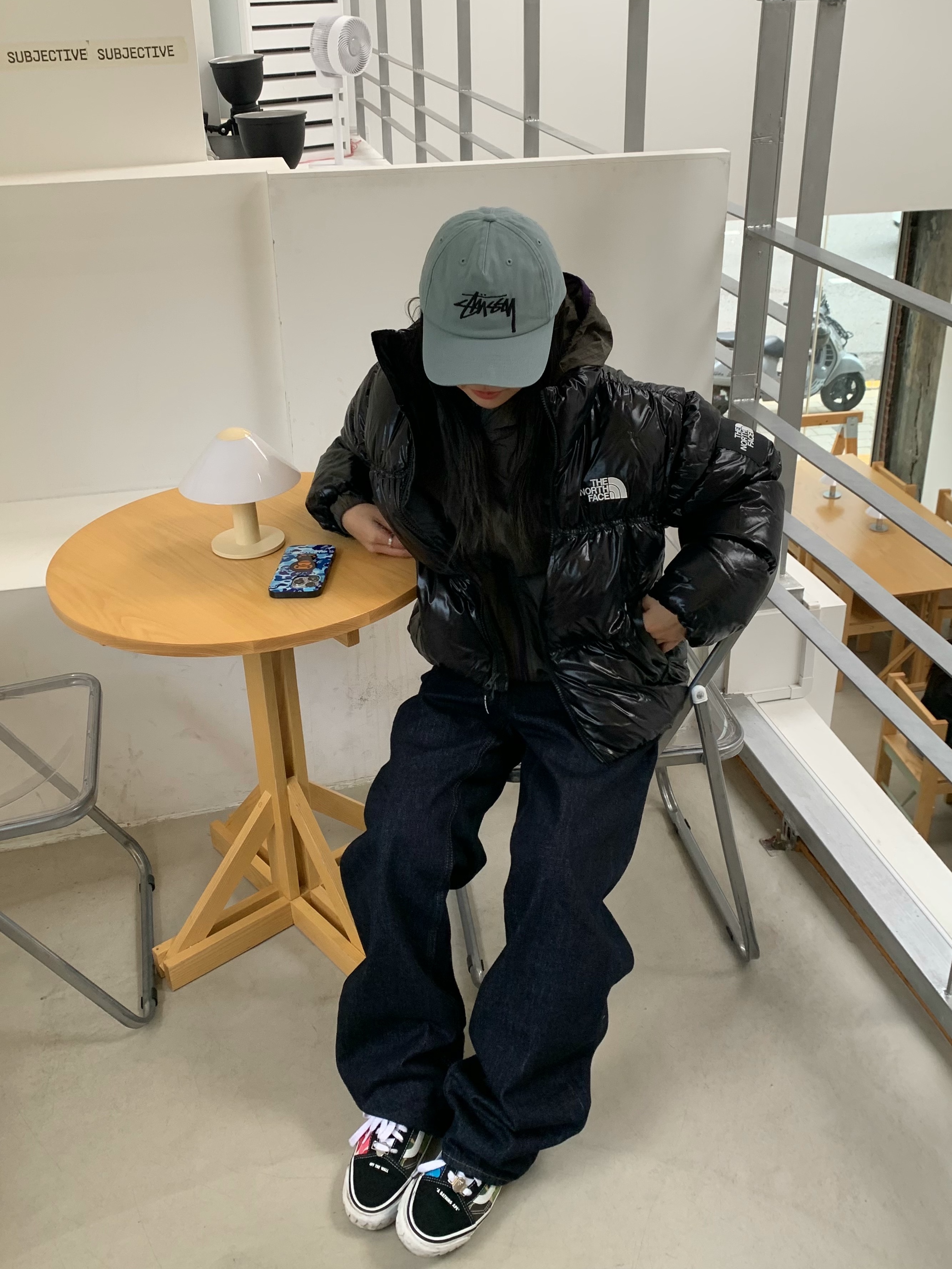 (W) The North Face Ella Down Jacket RDS Black - 25FW 착용 스타일 - 5