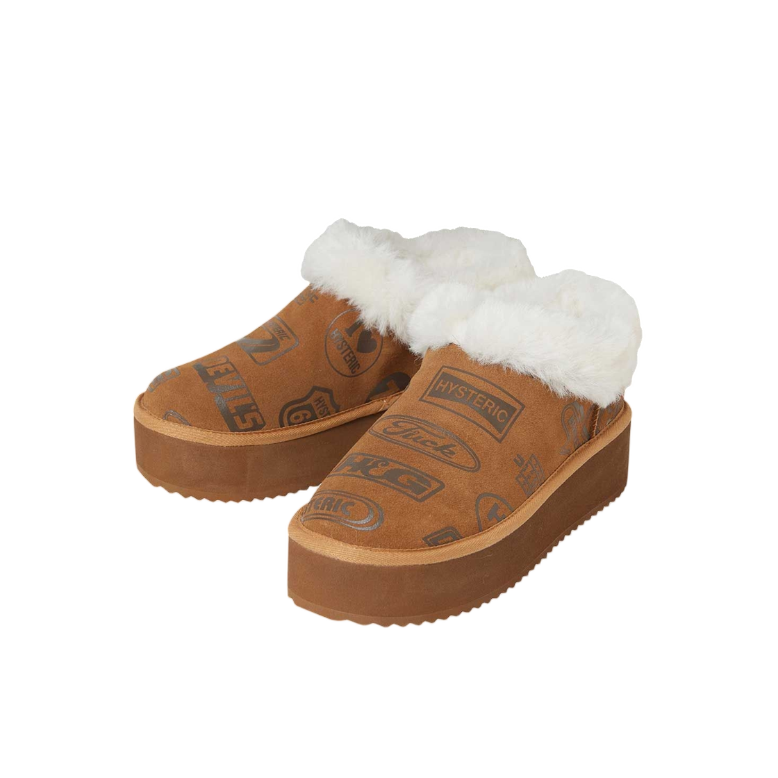 01253QS02 (W) Hysteric Glamour Motor City Fever Platform Slip-Ons Brown