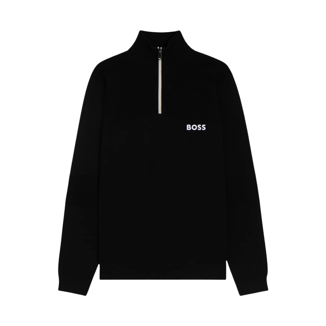휴고 보스 집 넥 코튼 블렌드 스웨터 블랙(Hugo Boss Zip Neck Cotton Blend Sweater Black)