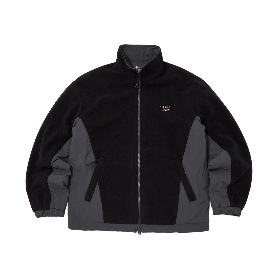 REJU5FZ40BK Reebok Fleece Reversible Jacket Black Charcoal