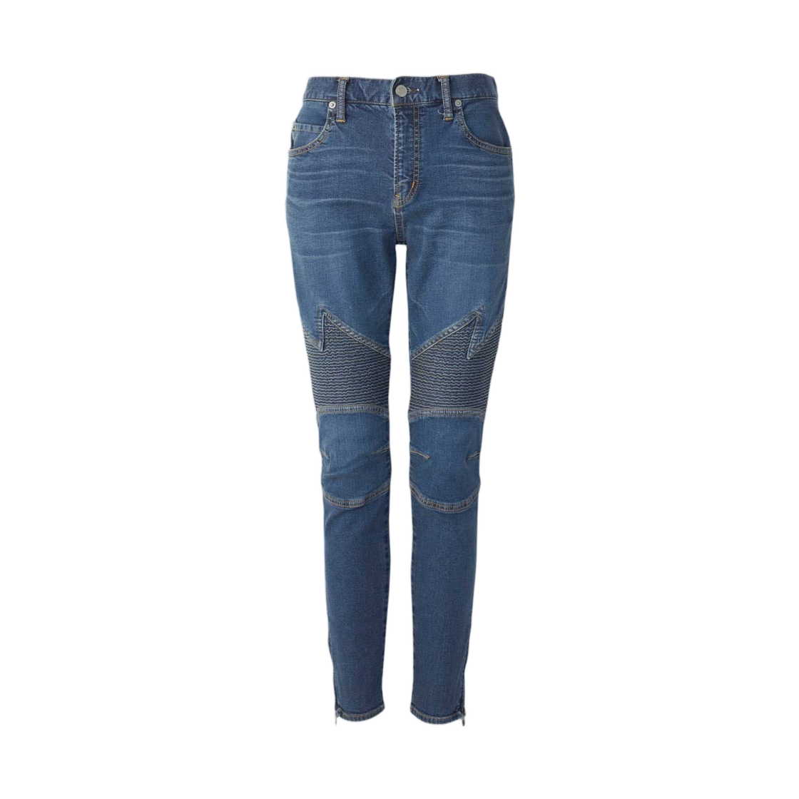 01253AP02 (W) Hysteric Glamour Box Logo Shirred Denim Pants Light Indigo Blue