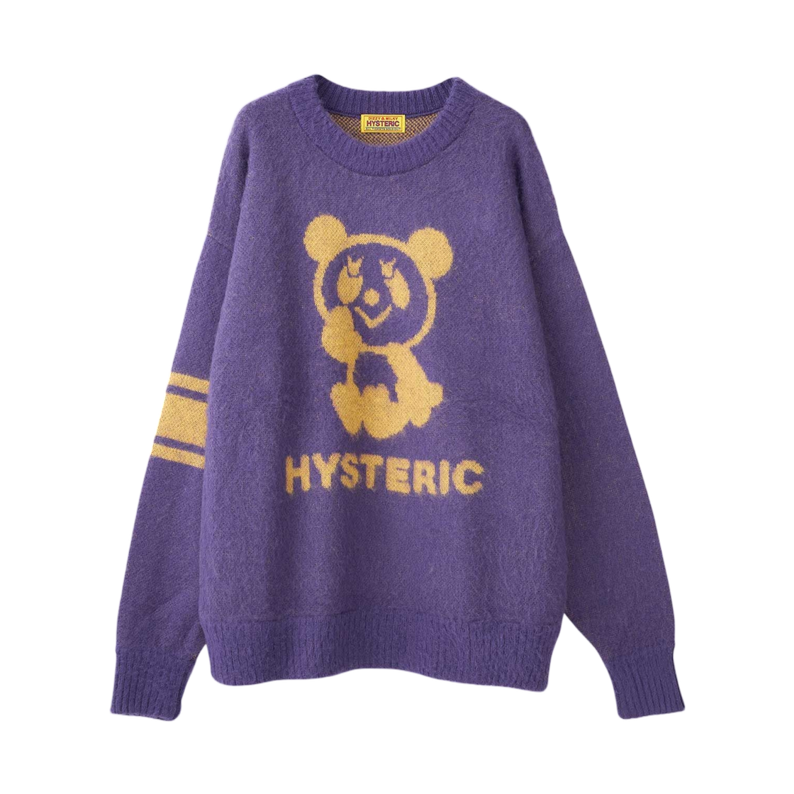 (W) 히스테릭 글래머 히스테릭 판다 자카드 스웨터 퍼플((W) Hysteric Glamour Hysteric Panda Jacquard Sweater Purple) - 1