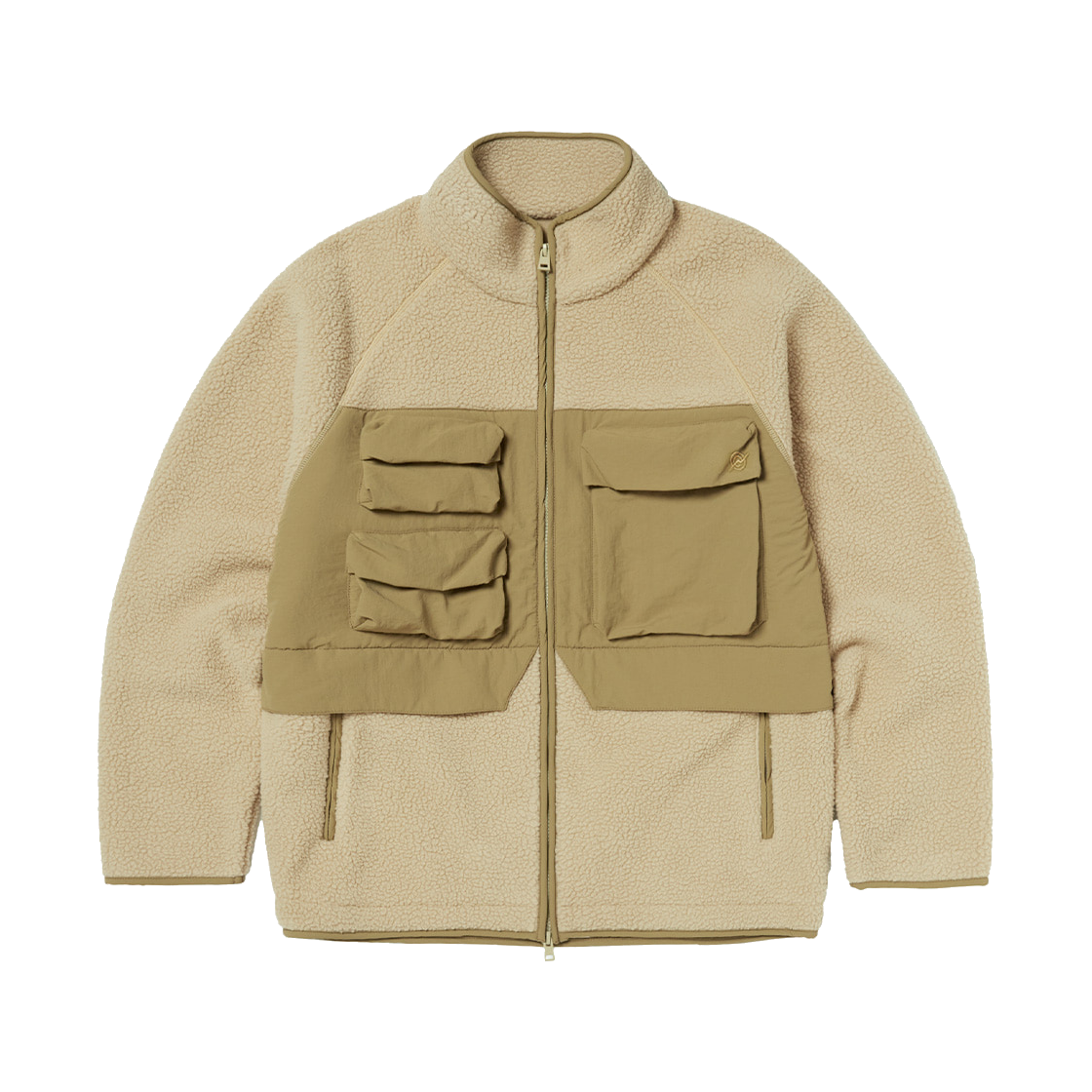 KB4ZU1501MBG KALA PATTHAR KP Logo Utility Pocket Heavy Fleece Jacket Beige