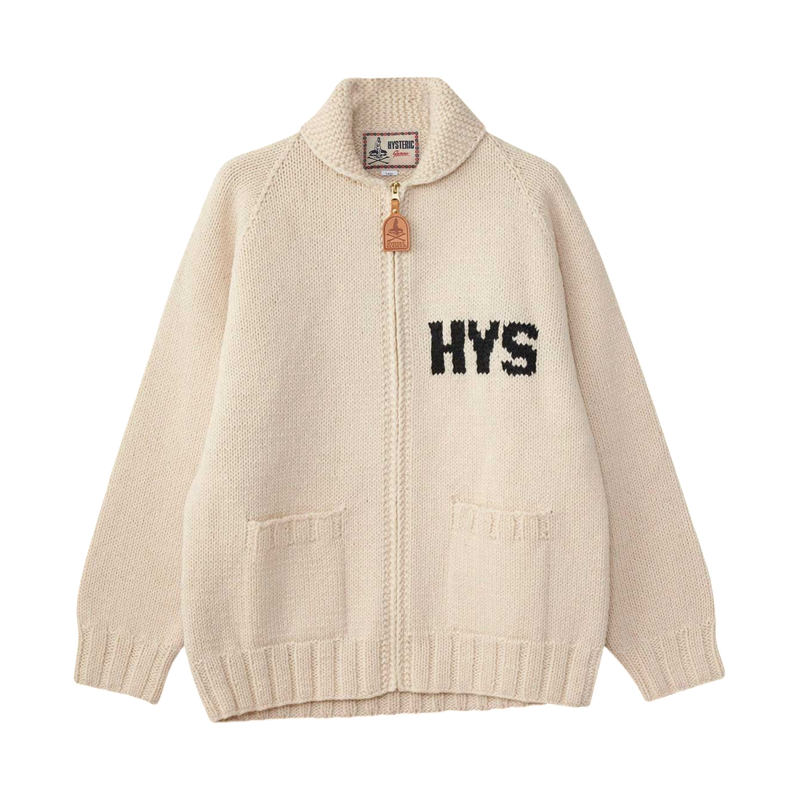 히스테릭 글래머 빅슨 걸 브레이디드 코위찬 화이트(Hysteric Glamour Vixen Girl Braided Cowichan White) - 1