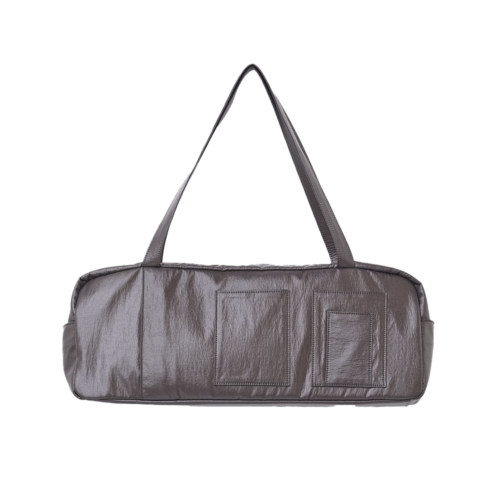 325BG679BR ACOC Glossy Grid Duffle S Bag Brown