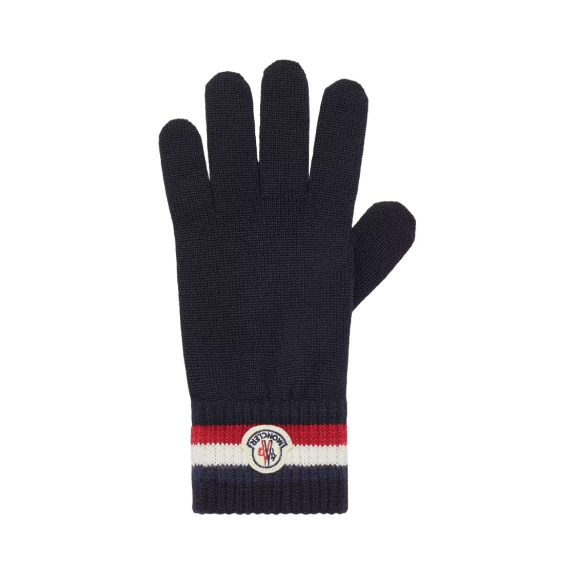 K2-091-3A00010-A9575-742 Moncler Tricolor Wool Gloves Navy Blue - 25FW