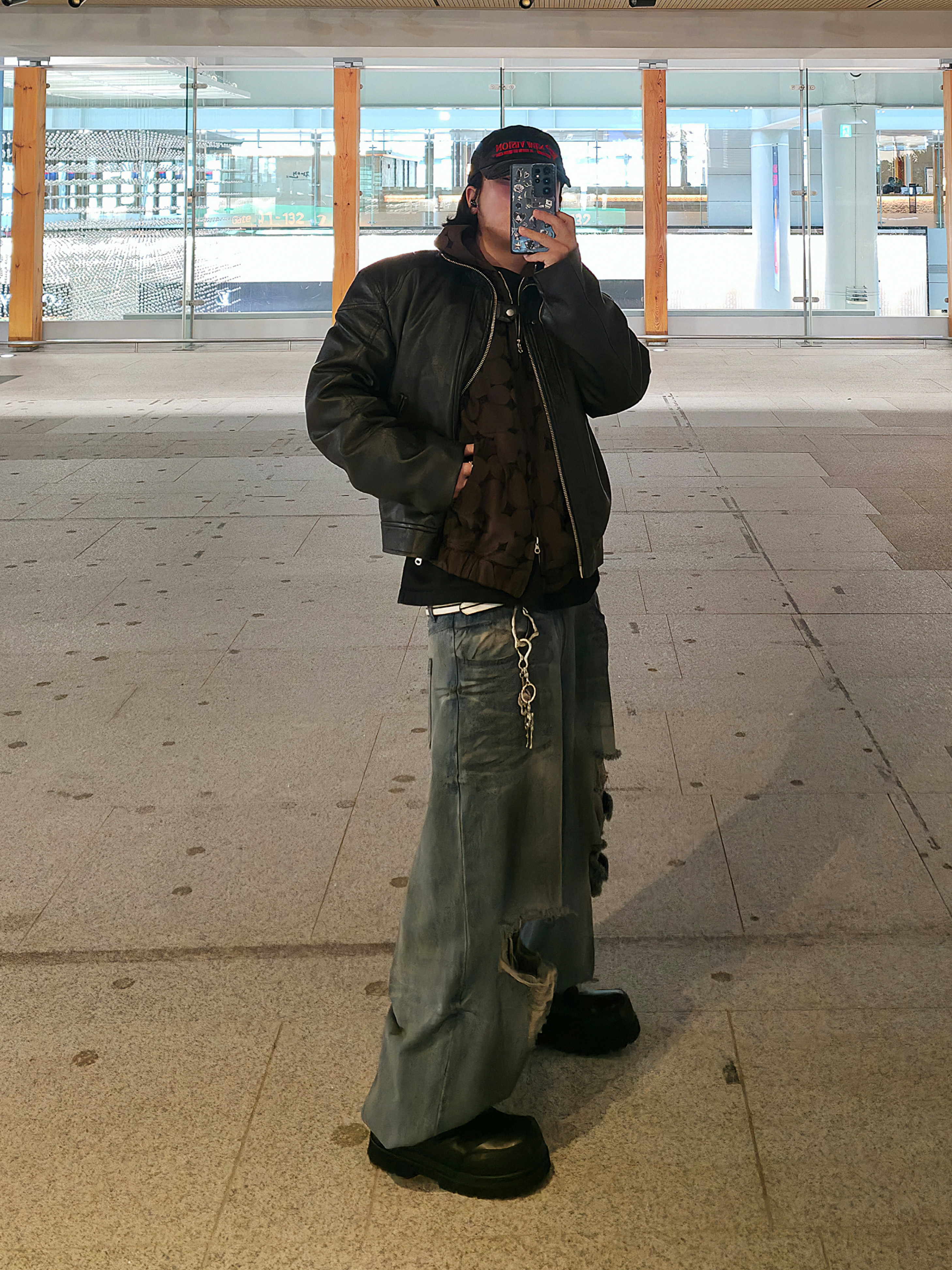 Nonnod Zen Zip Hoodie Brown Jacquard, ETCE New Vision Camo Cap Night Jungle 착용 스타일 - 2