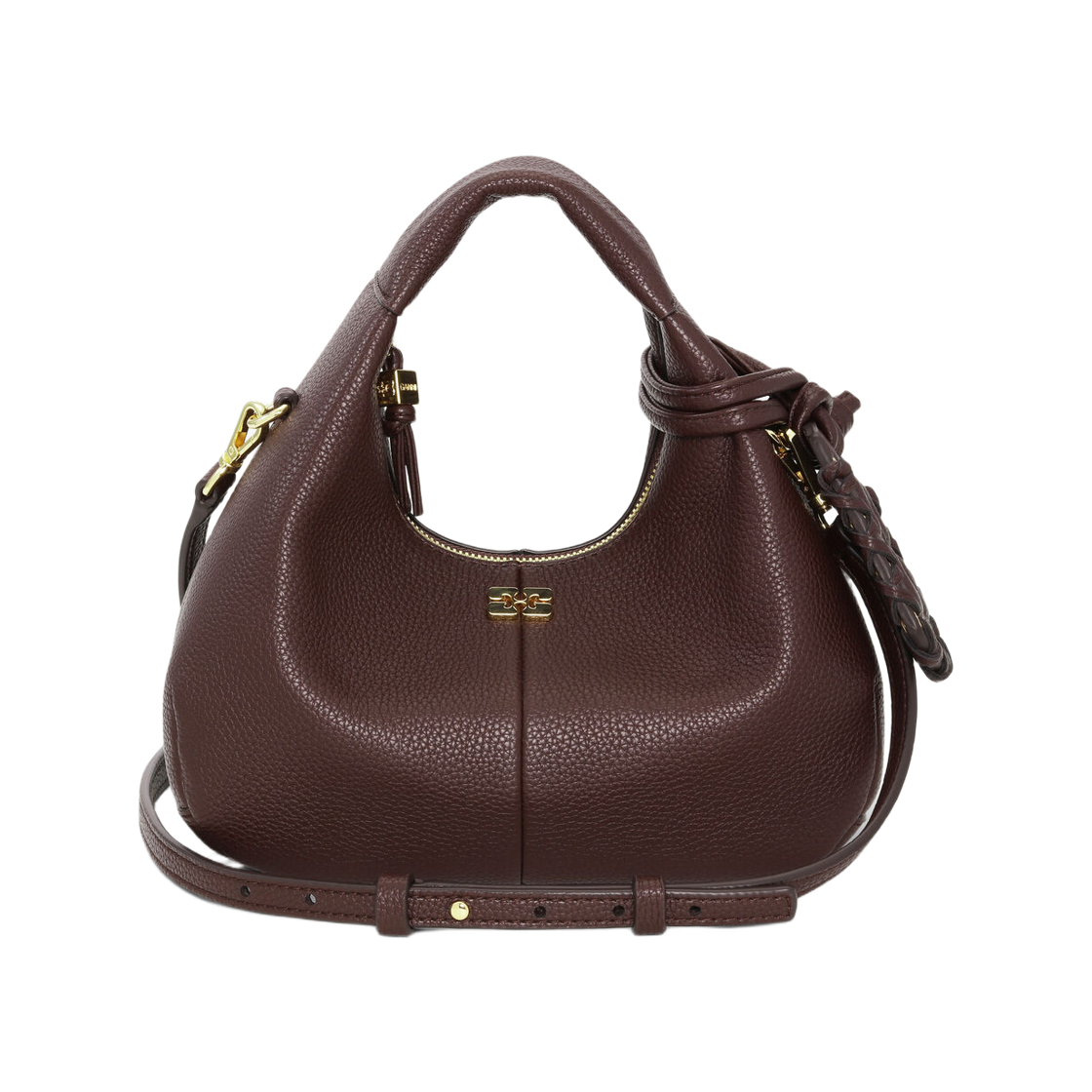 A7102-979 Ganni Mini Hobo Bag Chicory Coffee