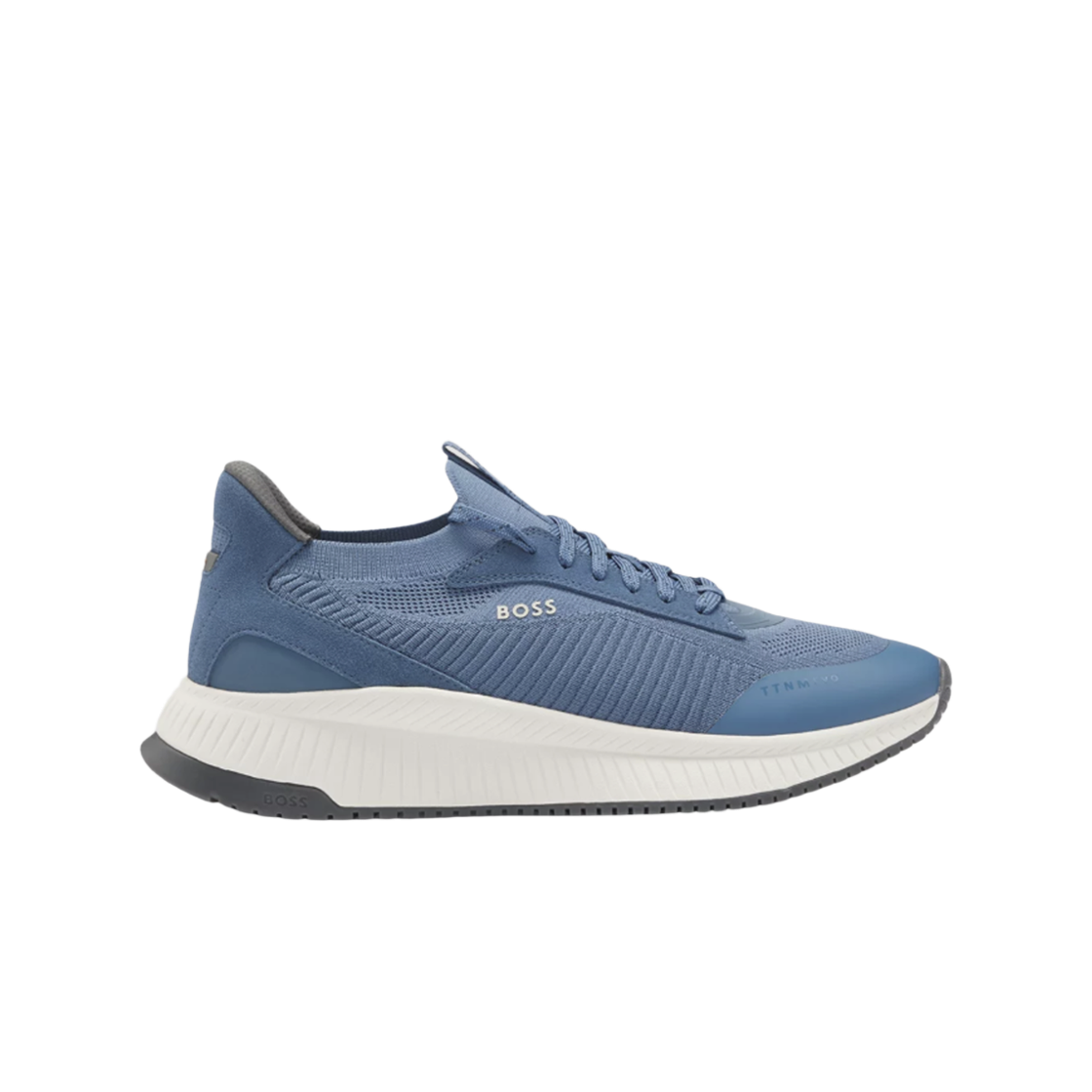 휴고 보스 니트 어퍼 TTNM EVO 트레이너 라이트 블루(Hugo Boss Knitted Uppers TTNM EVO Trainers Light Blue)