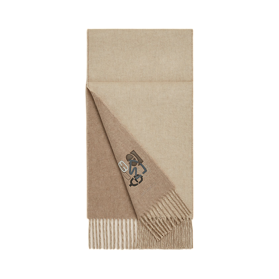 에르메스 렉토-베르소 PM H 퍼즐 머플러 나뛰렐 베이지 신(Hermes Recto-Verso Pm H Puzzle Muffler Naturel Beige Chine) - 1