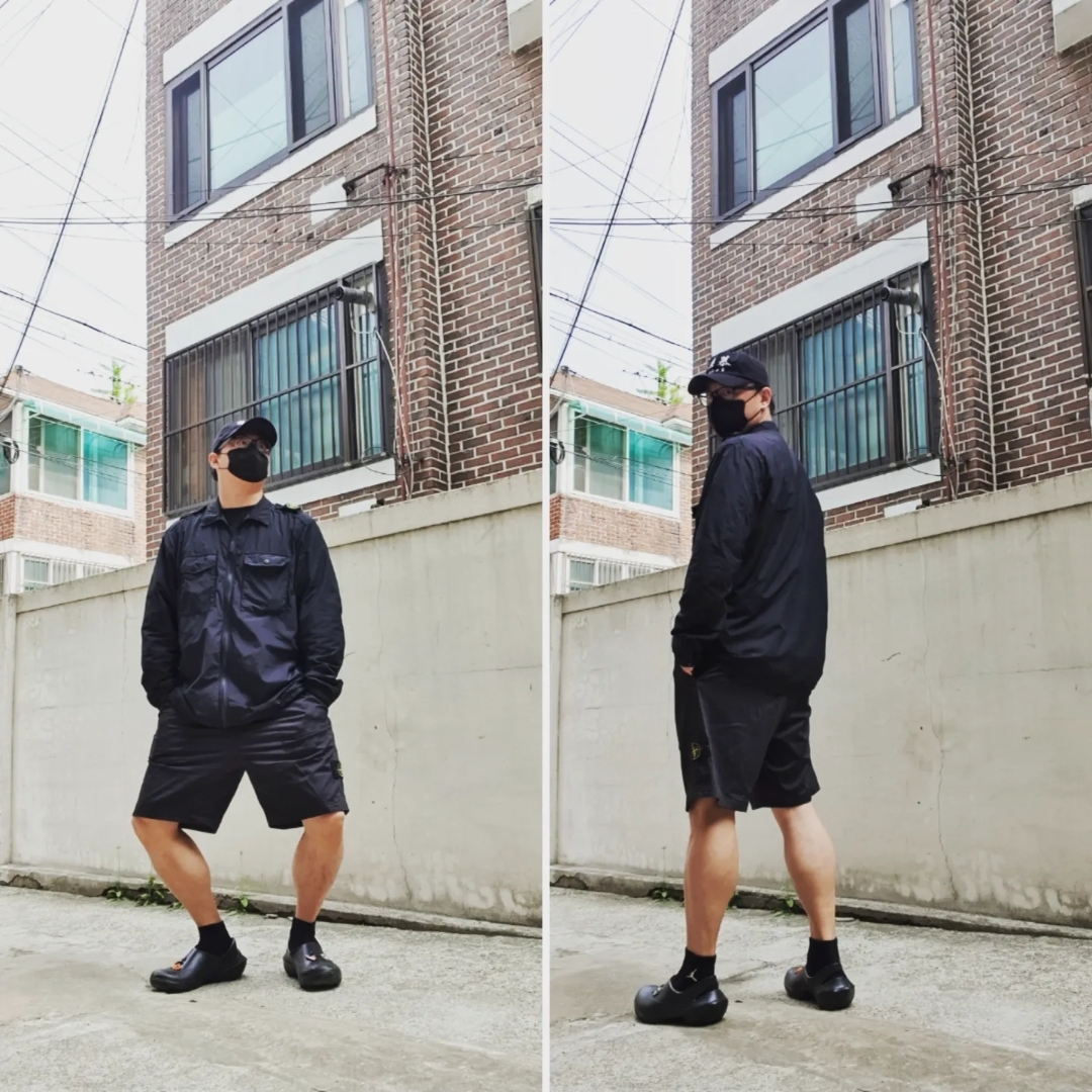 Stone Island 11303 Naslan Light Overshirt Black - 20FW, Jordan System .23 Black 착용 스타일