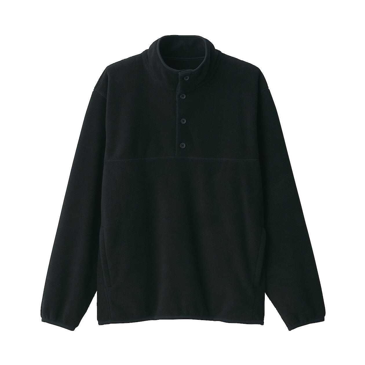 무인양품 재생 플리스 풀오버 블랙(MUJI Recycled Fleece Pull Over Black)