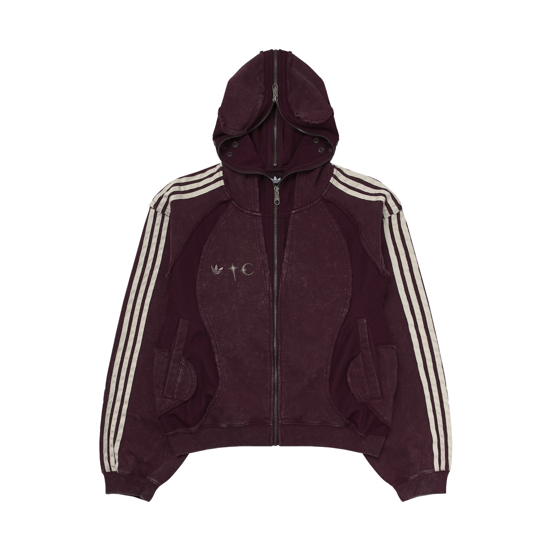 KC2210 Adidas x Thug Club Teamgeist Sweat Hooded Zip Up Maroon - KR Sizing