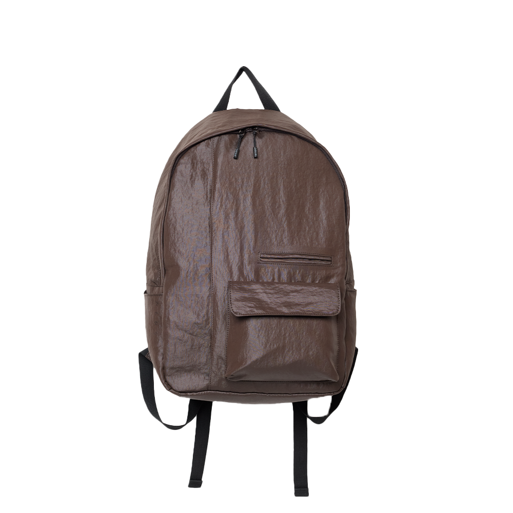 325BG672BR ACOC Glossy Pocketer Backpack Brown