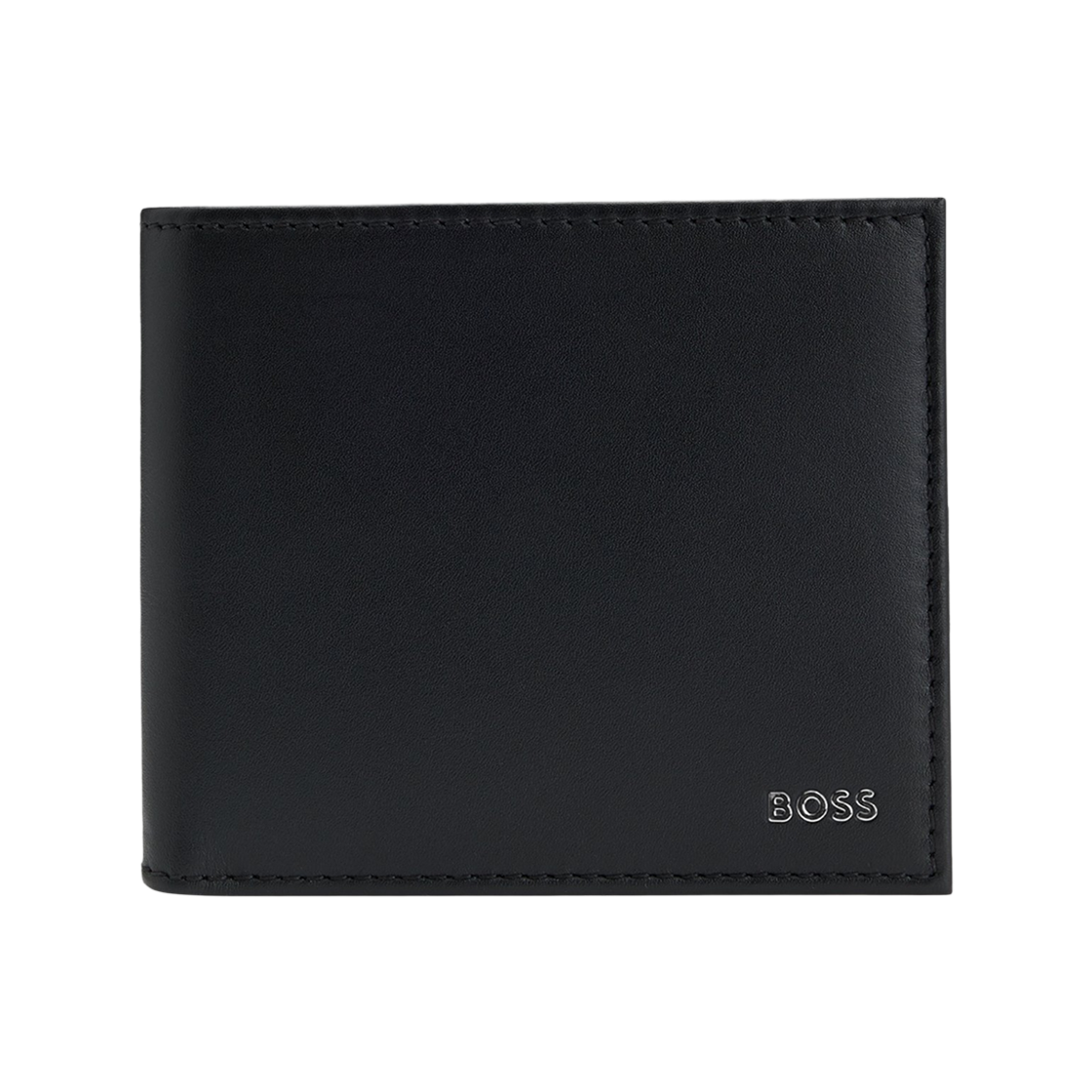 50548811-001 Hugo Boss Logo Smooth Leather Bi-Fold Wallet Black