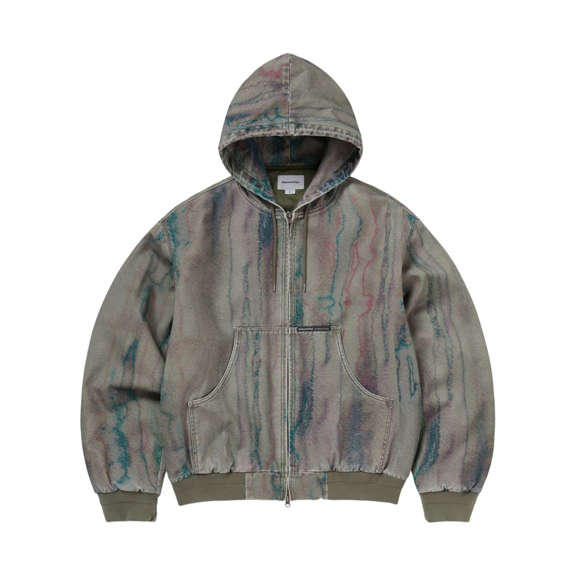 디스이즈네버댓 블러드 후드 자켓 올리브(Thisisneverthat Blurred Hooded Jacket Olive)