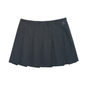 Reheat Pleated Mini Skirt Gray