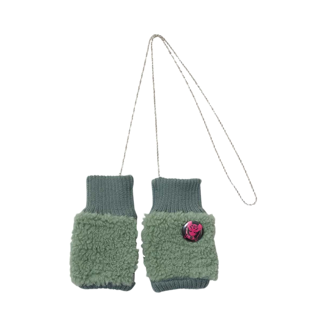 (W) 히스테릭 글래머 씨 노 이블 보아 핑거리스 글러브 그린((W) Hysteric Glamour See No Evil Boa Fingerless Gloves Green)