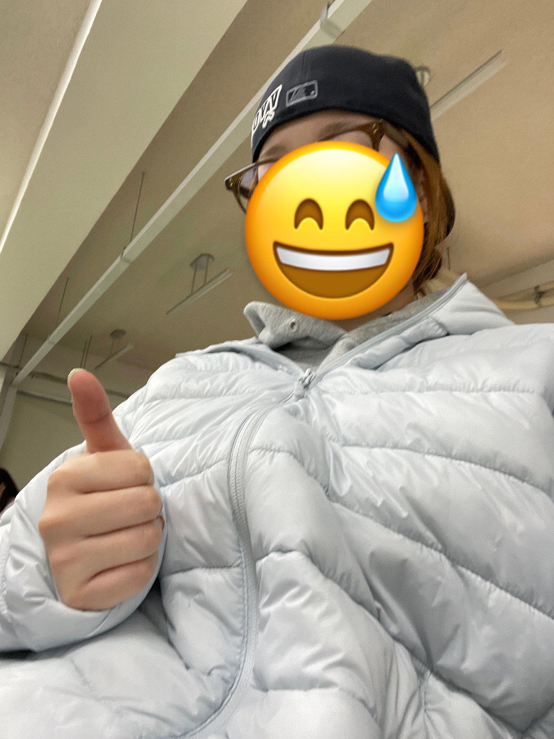 Spao Thin-Light Hooded Jacket Pale Blue 착용 스타일 - 4