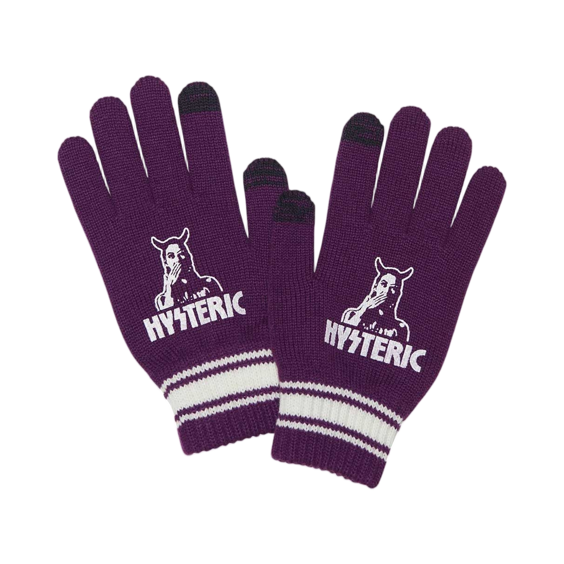 히스테릭 글래머 스피크 노 이블 니트 글러브 퍼플(Hysteric Glamour Speak No Evil Knit Gloves Purple) - 1