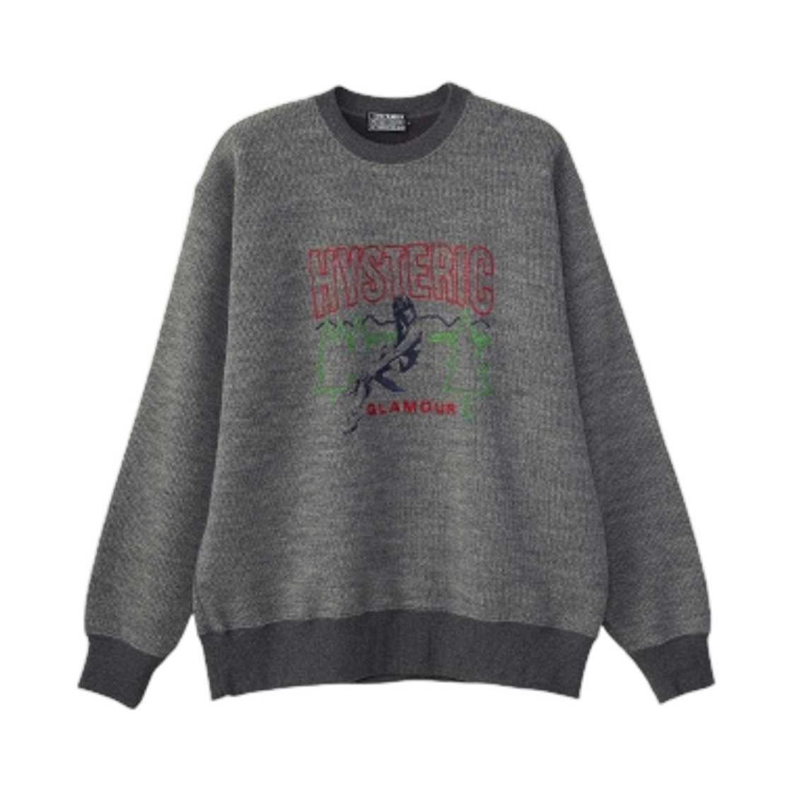 히스테릭 글래머 칠린' 위켄드 자수 스웨트셔츠 탑 그레이(Hysteric Glamour Chillin' Weekend Embroidered Sweatshirt Top Gray) - 1