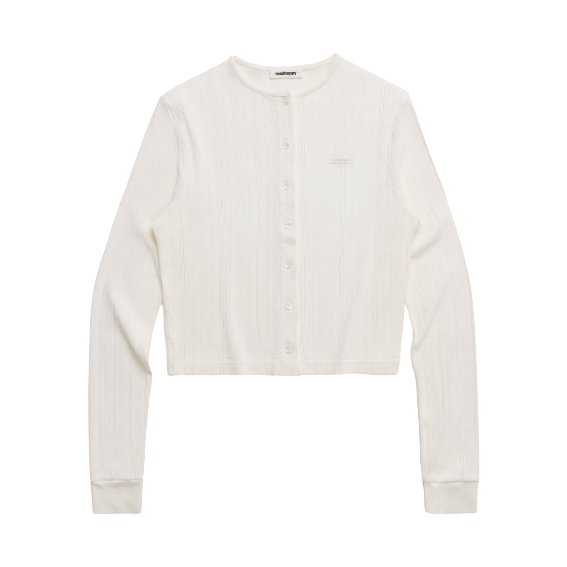 WK73022202 (W) Madhappy Pointelle Knit Cardigan Vanilla