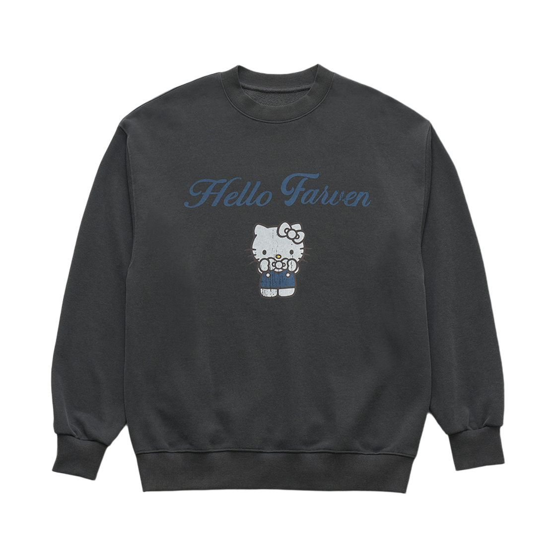 파르벵 x 헬로 키티 그래픽 스웻셔츠 차콜(Farven x Hello Kitty Graphic Sweatshirt_Charcoal)