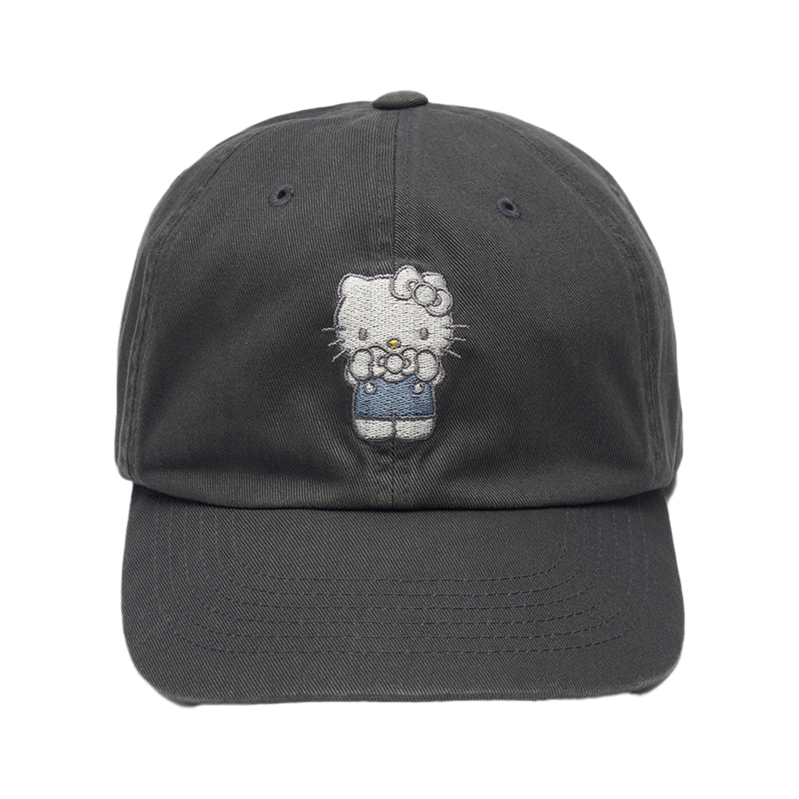 파르벵 x 헬로 키티 워시드 엠브로이디드 볼캡 차콜(Farven x Hello Kitty Washed Embroidered Ball Cap_Charcoal)