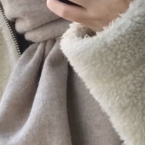 Acne Studios Canada Narrow New Wool Muffler Oatmeal Melange 착용 스타일
