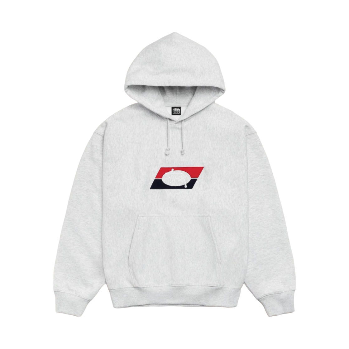 118594 Stussy Double Stripe Embroidered Hoodie Ash Heather