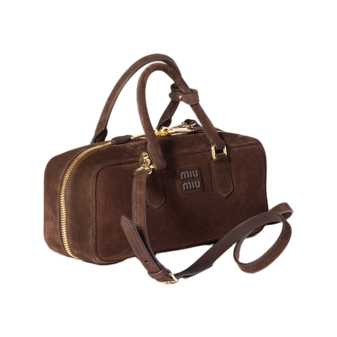 미우 미우 아르카디 스웨이드 백 다크 브라운(Miu Miu Arcadie Suede Bag Dark Brown) - 2
