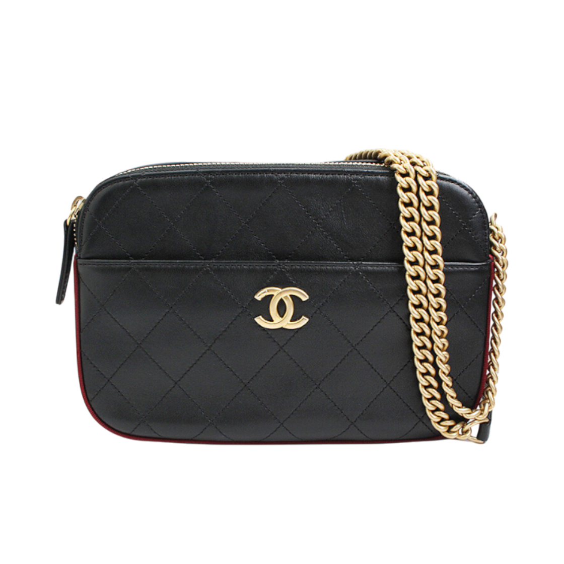 샤넬 빈티지 버튼 금장 카메라 코스메틱 크로스백 (26번대)(Chanel Vintage Button Gold Camera Cosmetic Crossbody Bag (26 Series)) - 1